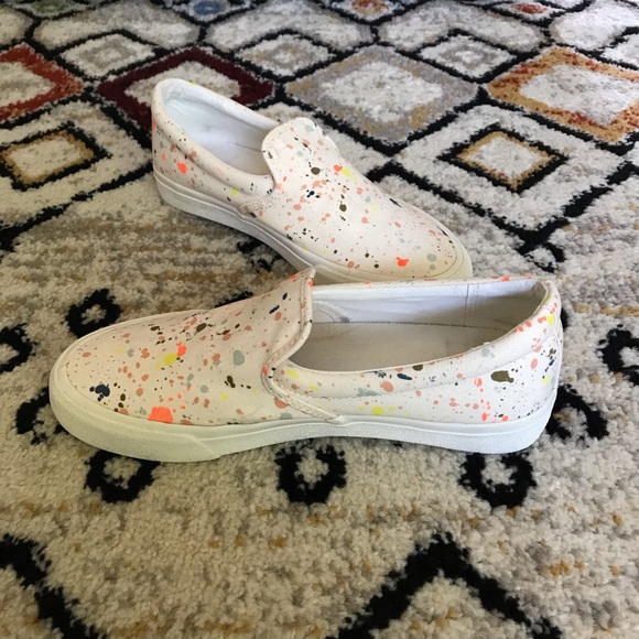 MADEWELL Sidewalk Slip-On Sneakers in Paint Spattered Recycled Canvas size 8.5 - Picture 8 of 10